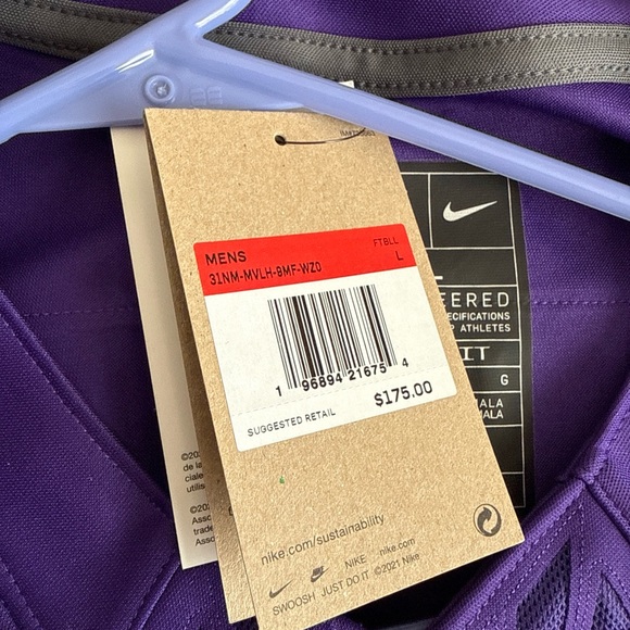 Purple Vikings Jersey with Number 2 - Picture 5 of 7